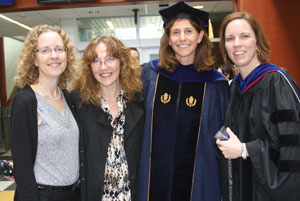 Ann Traynor, Lisa Nesbitt, Laura Burton and Jennie McGarry at Neag School's Graduation